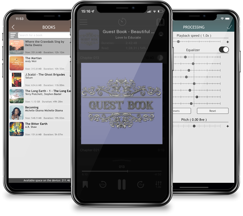 Listen Guest Book - Beautiful Guest Book with Names and Notes Space by Love to Educate in MP3 Audiobook Player for free