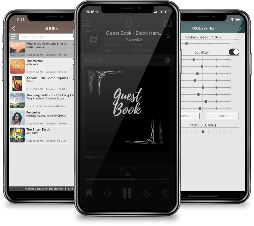 Audiobook Guest Book - Black frame #1 on white paper by Pappel20