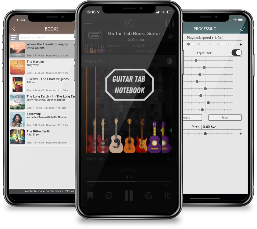 Audiobook Guitar Tab Book: Guitar Tablature Book For Music Composition And Songwriting,: Guitar Tablature Book For Music Composition And Songwrit by O. Claude
