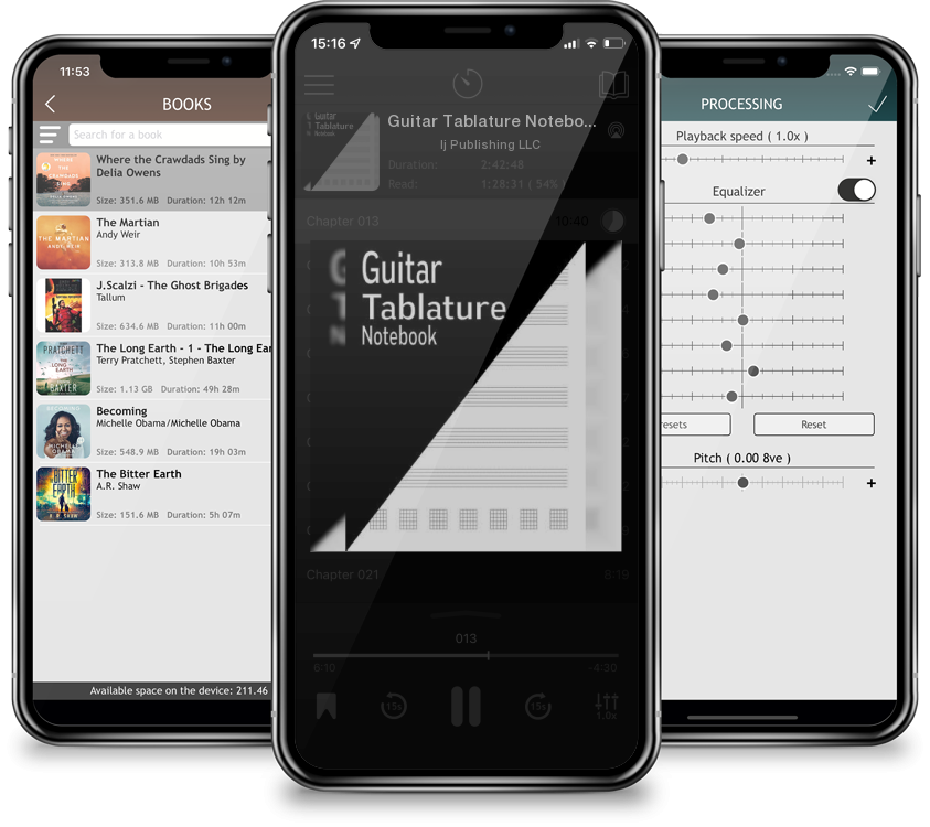 Audiobook Guitar Tablature Notebook: 144 Pages by Ij Publishing LLC