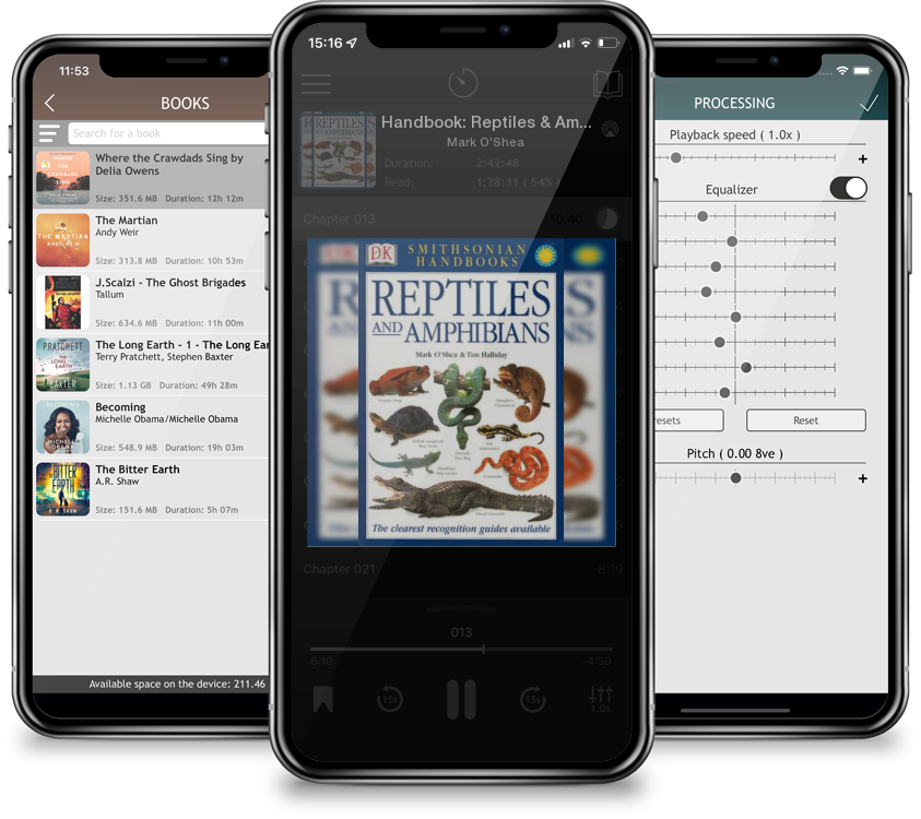 Audiobook Handbook: Reptiles & Amphibians: The Most Accessible Recognition Guide (DK Smithsonian Handbook) by Mark O'Shea