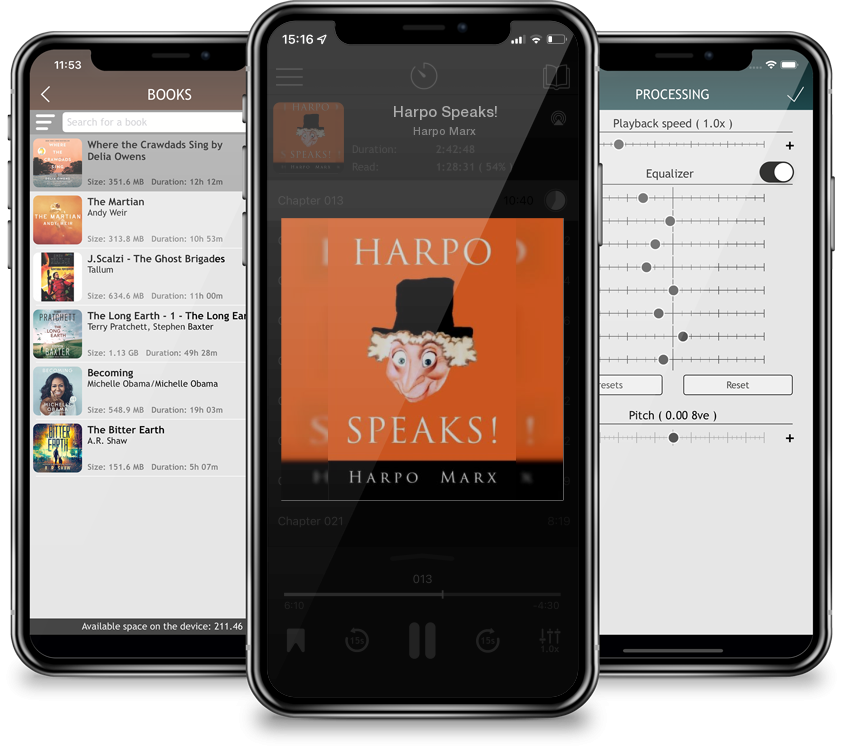 Listen Harpo Speaks! by Harpo Marx in MP3 Audiobook Player for free