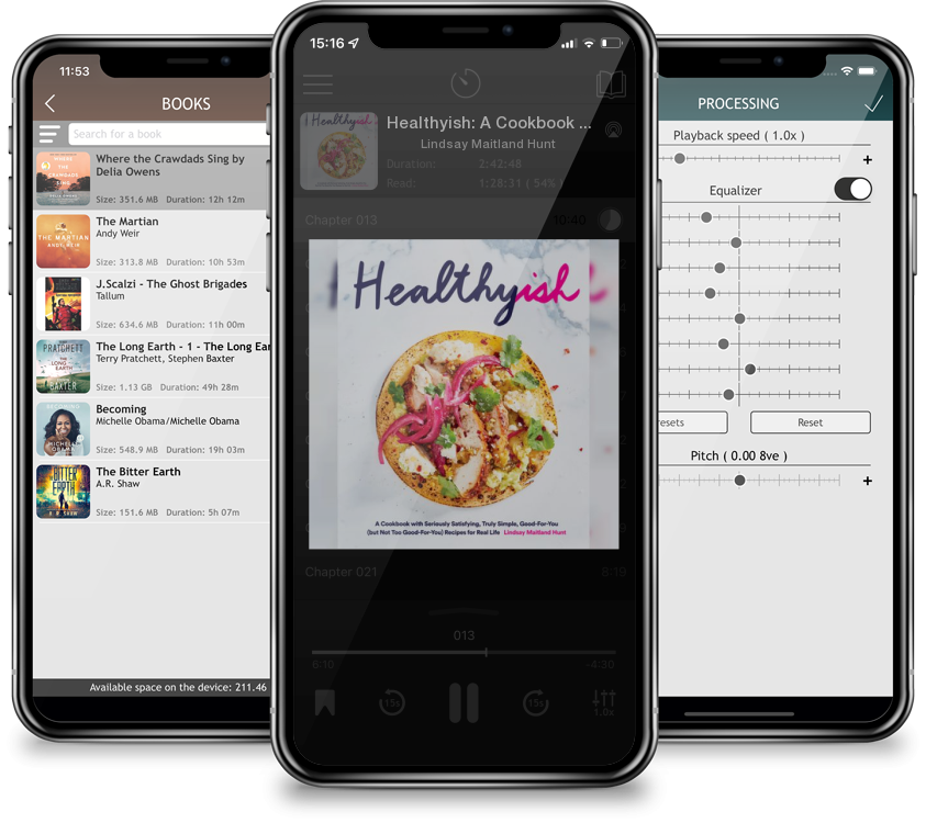 Listen Healthyish: A Cookbook with Seriously Satisfying, Truly Simple, Good-For-You (but not too Good-For-You) Recipes for Real Life by Lindsay Maitland Hunt in MP3 Audiobook Player for free
