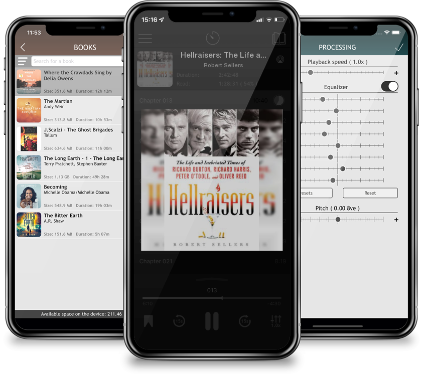 Audiobook Hellraisers: The Life and Inebriated Times of Richard Burton, Richard Harris, Peter O\'Toole, and Oliver Reed by Robert Sellers