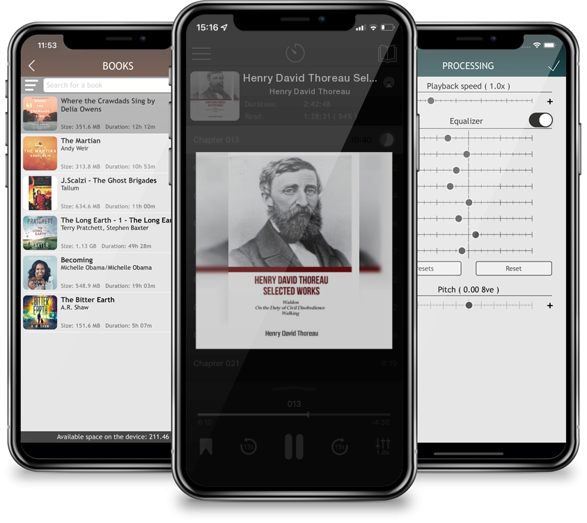 Listen Henry David Thoreau Selected Works: Walden On The Duty of Civil Disobedience Walking by Henry David Thoreau in MP3 Audiobook Player for free
