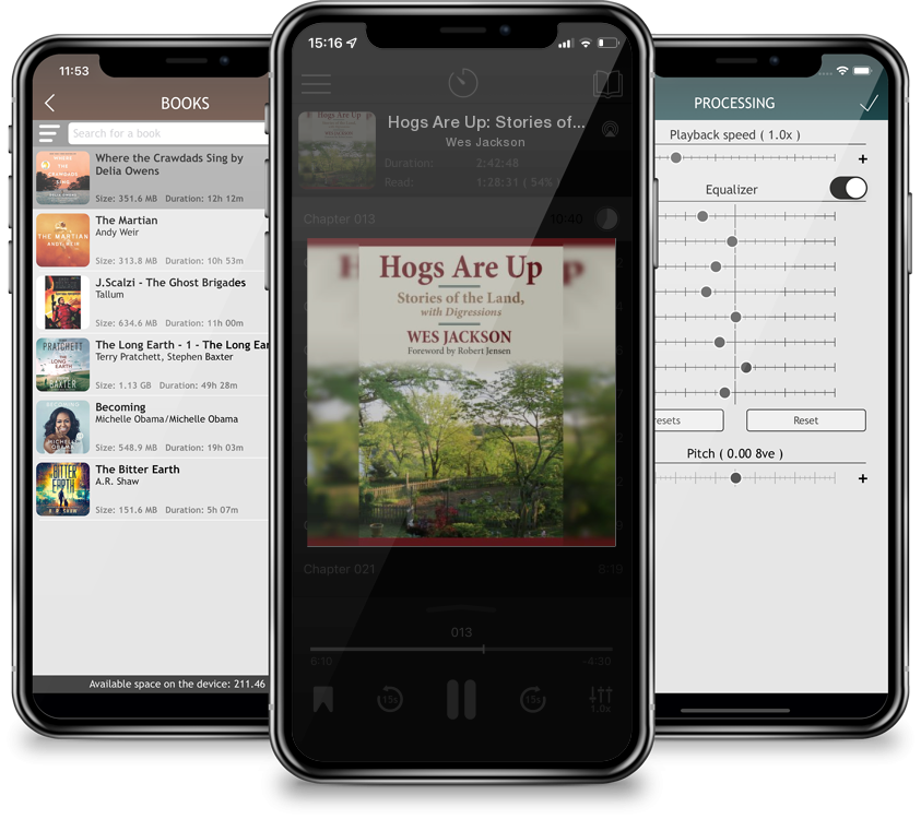 Audiobook Hogs Are Up: Stories of the Land, with Digressions by Wes Jackson