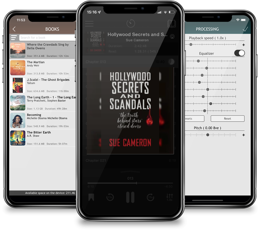 Audiobook Hollywood Secrets and Scandals by Sue Cameron
