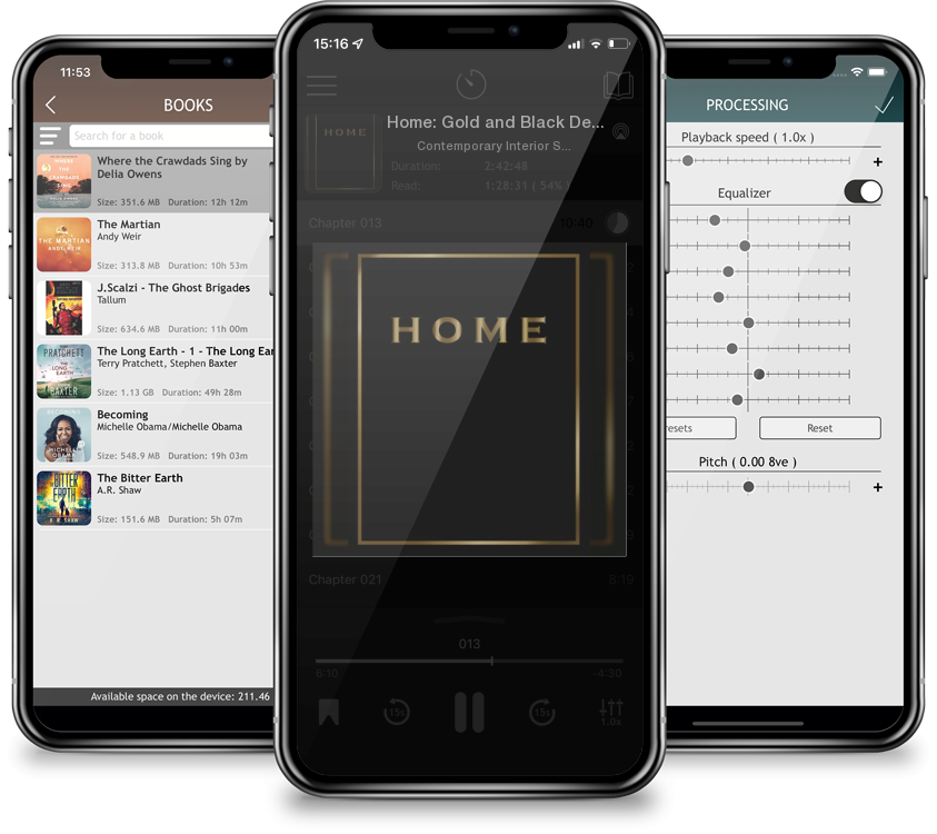 Audiobook Home: Gold and Black Decorative Book - Perfect for Coffee Tables, End Tables, Bookshelves, Interior Design & Home Staging Ad by Contemporary Interior Styling