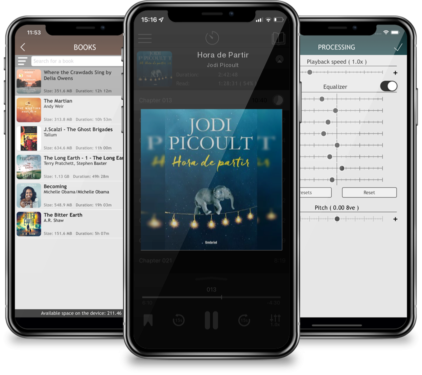 Listen Hora de Partir by Jodi Picoult in MP3 Audiobook Player for free