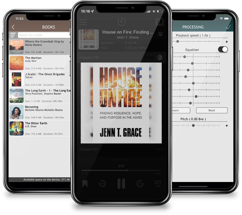 Listen House on Fire: Finding Resilience, Hope, and Purpose in the Ashes by Jenn T. Grace in MP3 Audiobook Player for free