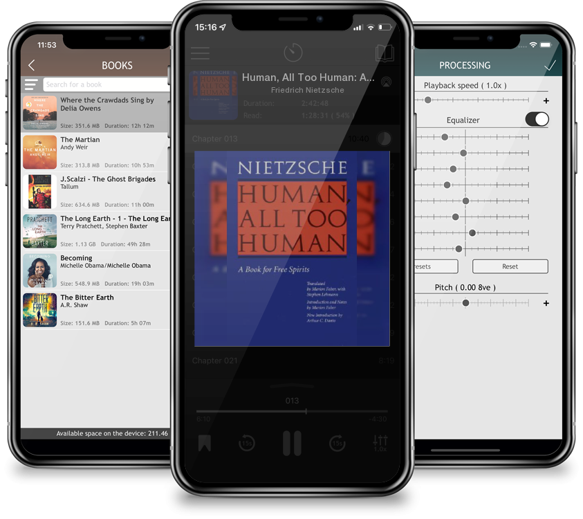 Listen Human, All Too Human: A Book for Free Spirits (Revised Edition) by Friedrich Nietzsche in MP3 Audiobook Player for free
