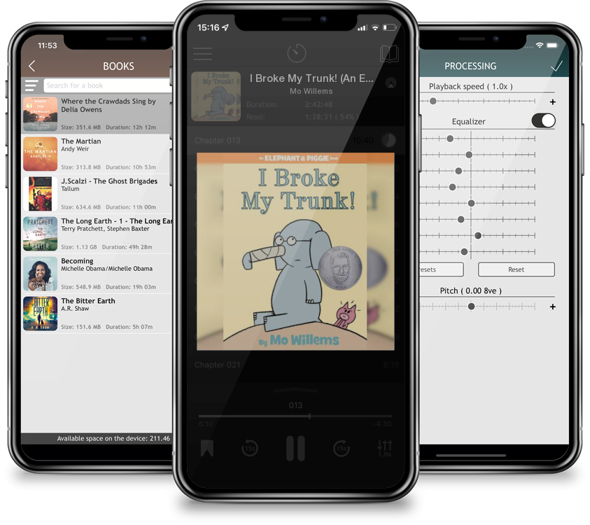 Listen I Broke My Trunk! (An Elephant and Piggie Book) by Mo Willems in MP3 Audiobook Player for free
