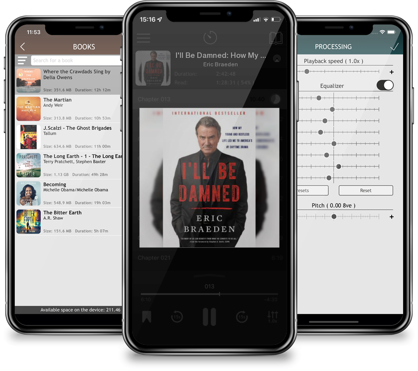 Listen I'll Be Damned: How My Young and Restless Life Led Me to America's #1 Daytime Drama by Eric Braeden in MP3 Audiobook Player for free