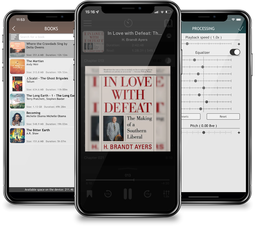 Listen In Love with Defeat: The Making of a Southern Liberal by H. Brandt Ayers in MP3 Audiobook Player for free