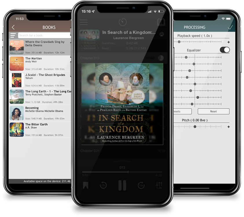 Audiobook In Search of a Kingdom: Francis Drake, Elizabeth I, and the Perilous Birth of the British Empire (Large Print / Paperback) by Laurence Bergreen