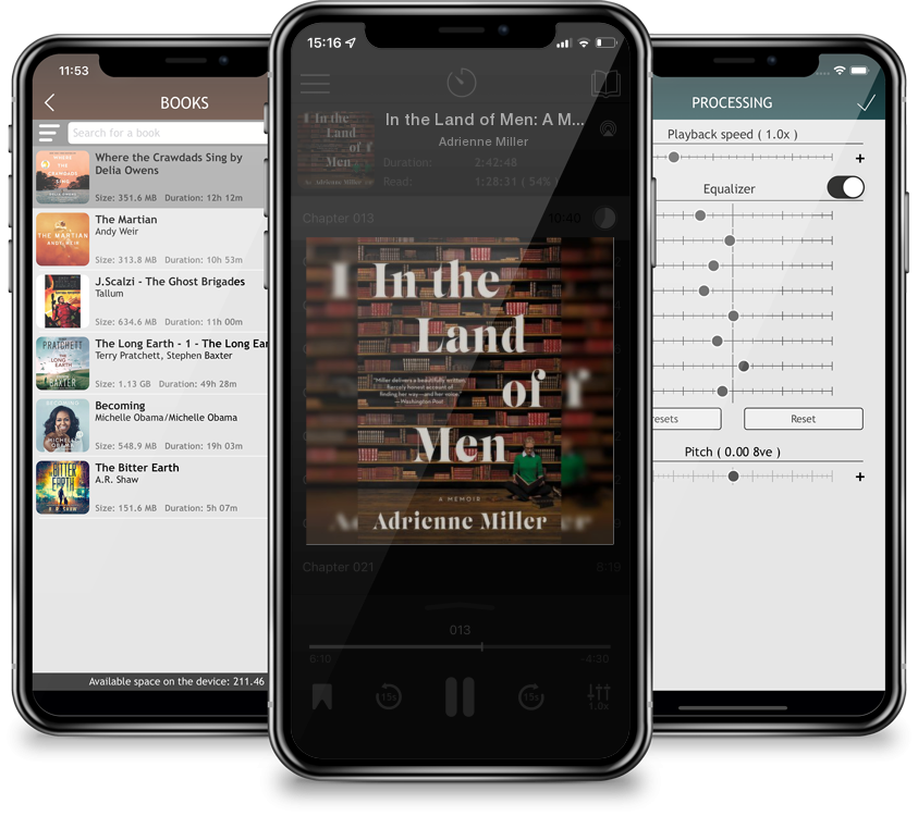 Listen In the Land of Men: A Memoir by Adrienne Miller in MP3 Audiobook Player for free