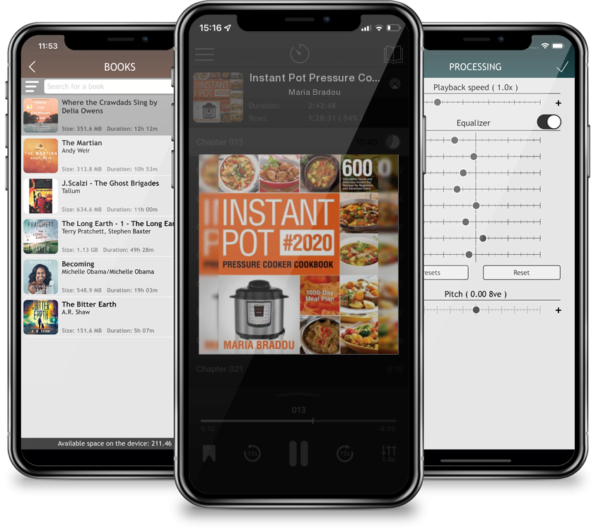 Audiobook Instant Pot Pressure Cooker Cookbook #2020: 600 Affordable, Quick and Delicious Instant Pot Recipes for Beginners and Advanced Users (1000-Day Meal Pl by Maria Bradou