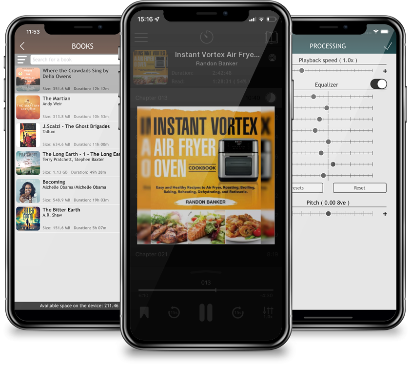 Audiobook Instant Vortex Air Fryer Oven Cookbook: Easy and Healthy Recipes to Air Fryer, Roasting, Broiling, Baking, Reheating, Dehydrating, and Rotisserie. by Randon Banker