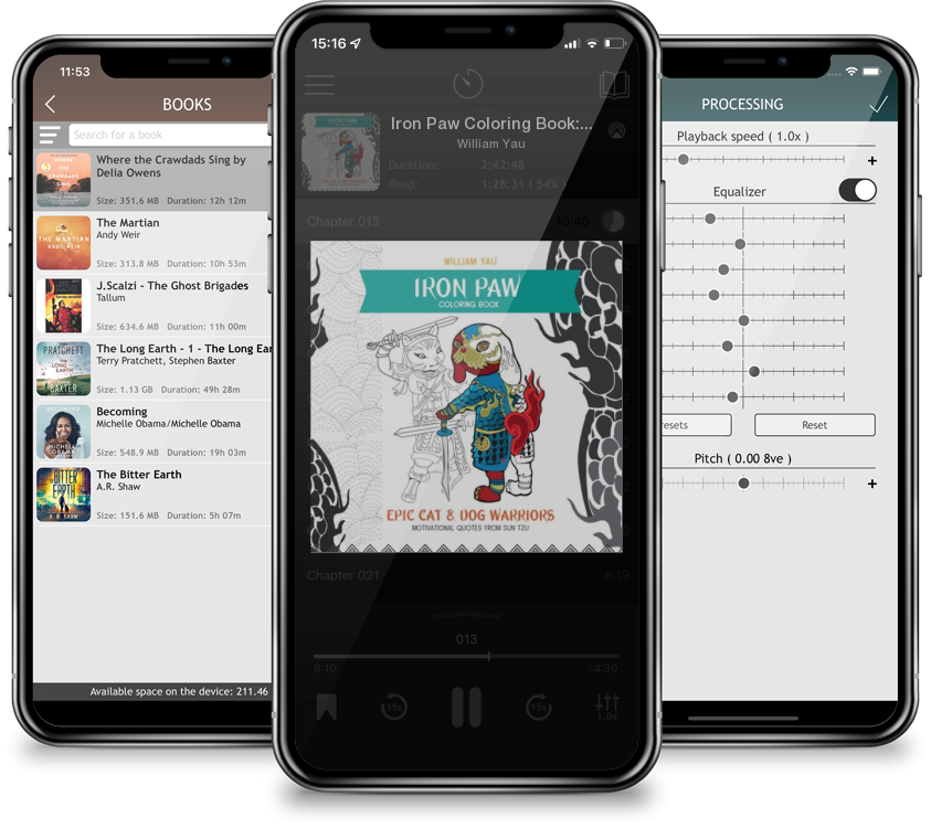 Audiobook Iron Paw Coloring Book: Epic cat and dog warriors. Motivational quotes from Sun Tzu. by William Yau