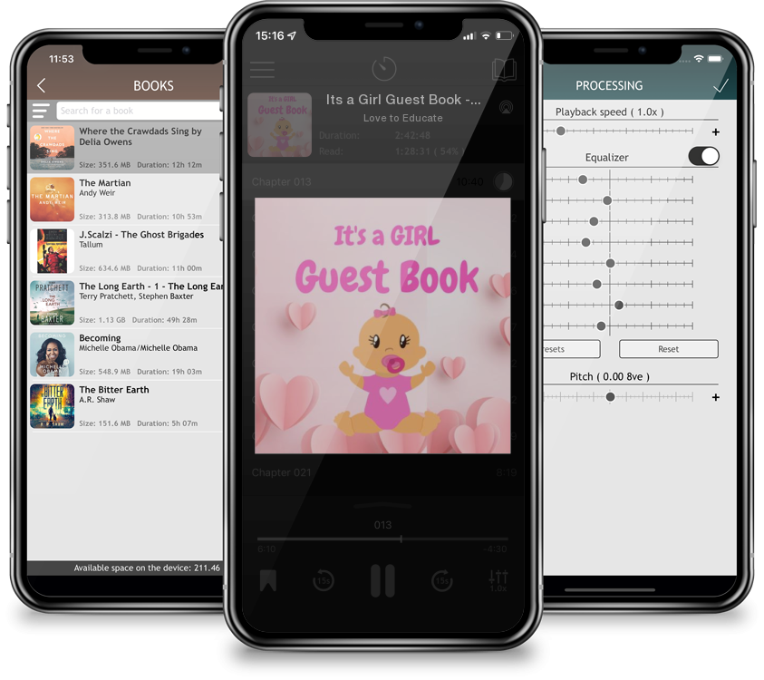 Listen Its a Girl Guest Book - Perfect for Any Baby Registry and for Guests to Leave Well-Wishes, Great for Celebrating Baby Birthdays by Love to Educate in MP3 Audiobook Player for free