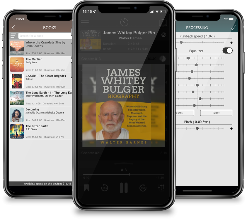 Audiobook James Whitey Bulger Biography: Winter Hill Gang, FBI Informant, Manhunt, Capture, and the Legacy of the Most Wanted Man in America by Walter Barnes