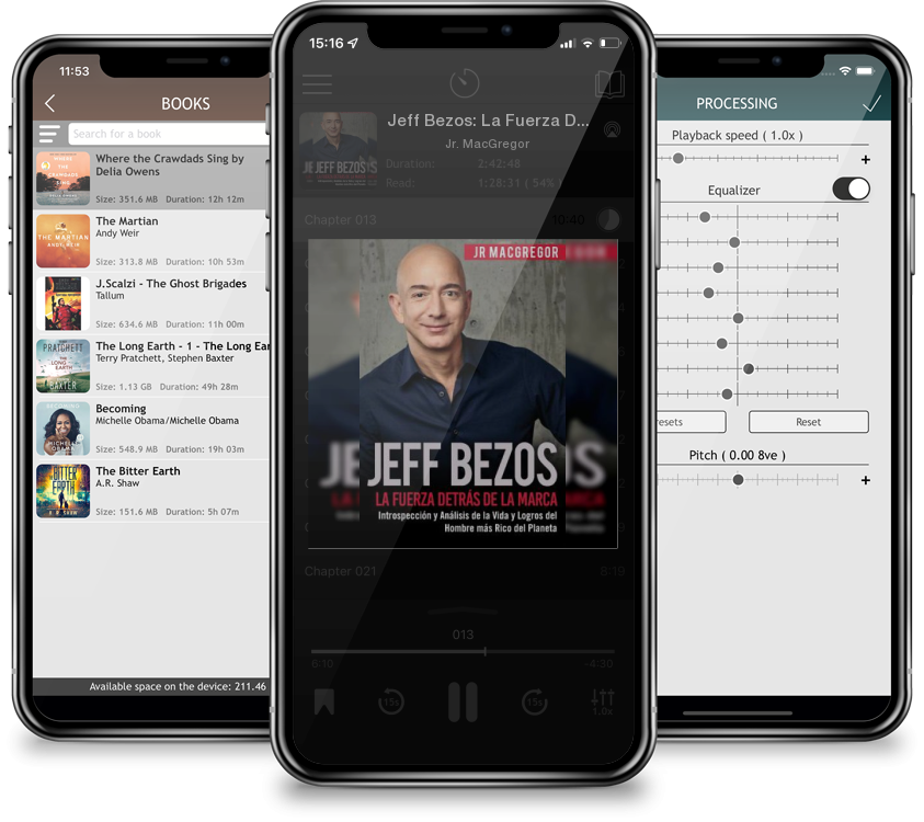 Listen Jeff Bezos: La Fuerza Detrás de la Marca: Introspección y Análisis de la Vida y Logros del Hombre más Rico del Planeta by Jr. MacGregor in MP3 Audiobook Player for free