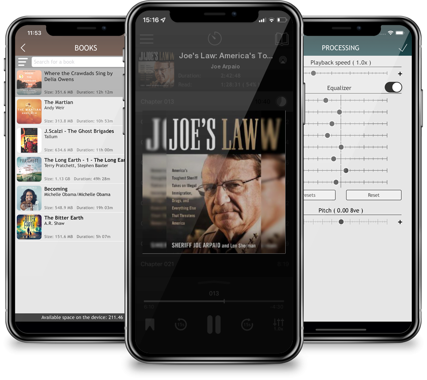 Listen Joe's Law: America's Toughest Sheriff Takes on Illegal Immigration, Drugs and Everything Else That Threatens America by Joe Arpaio in MP3 Audiobook Player for free