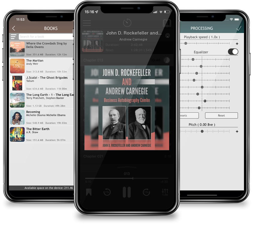 Audiobook John D. Rockefeller and Andrew Carnegie: Business Autobiography Combo by Andrew Carnegie