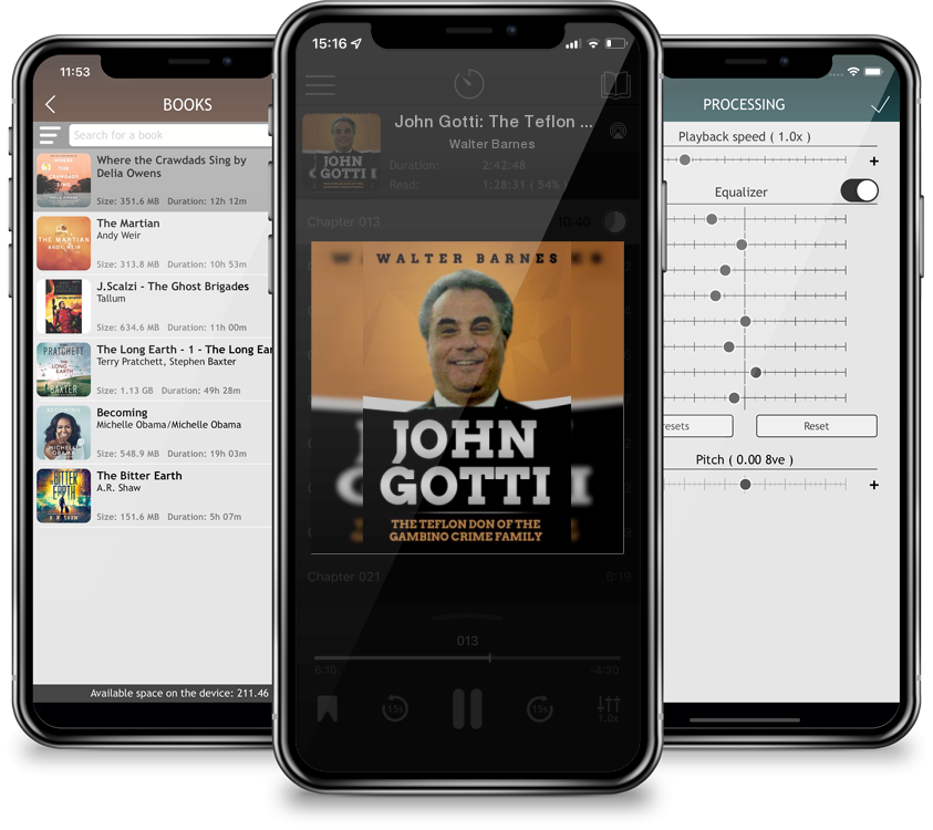 Listen John Gotti: The Teflon Don of the Gambino Crime Family by Walter Barnes in MP3 Audiobook Player for free