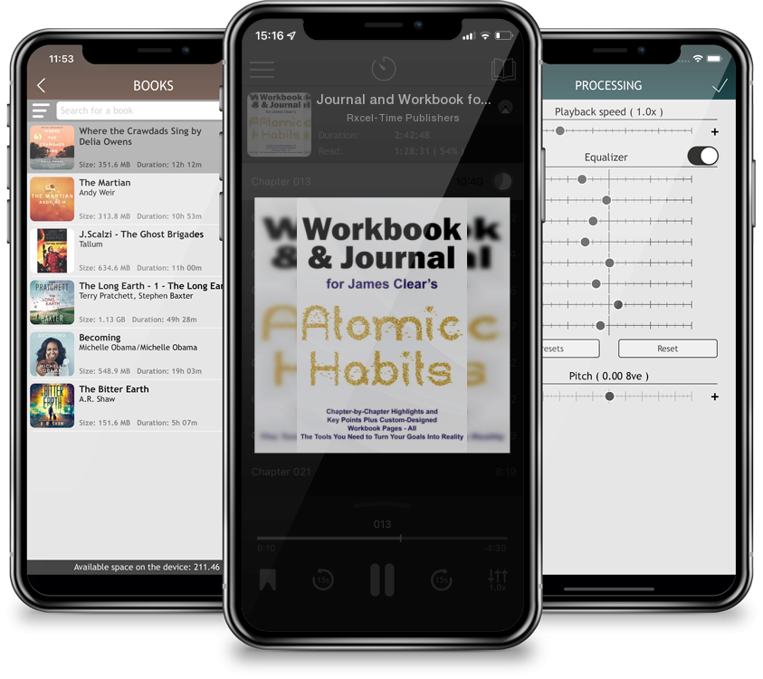 Listen Journal and Workbook for James Clear's Atomic Habits: Chapter-by-Chapter Highlights and Key Points plus Custom-Designed Workbook Pages - All the Tools by Rxcel-Time Publishers in MP3 Audiobook Player for free