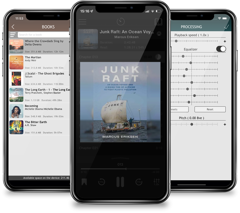 Audiobook Junk Raft: An Ocean Voyage and a Rising Tide of Activism to Fight Plastic Pollution by Marcus Eriksen