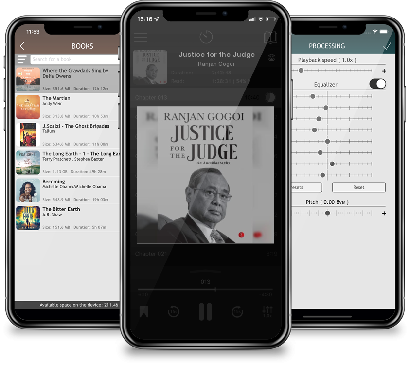 Listen Justice for the Judge by Ranjan Gogoi in MP3 Audiobook Player for free