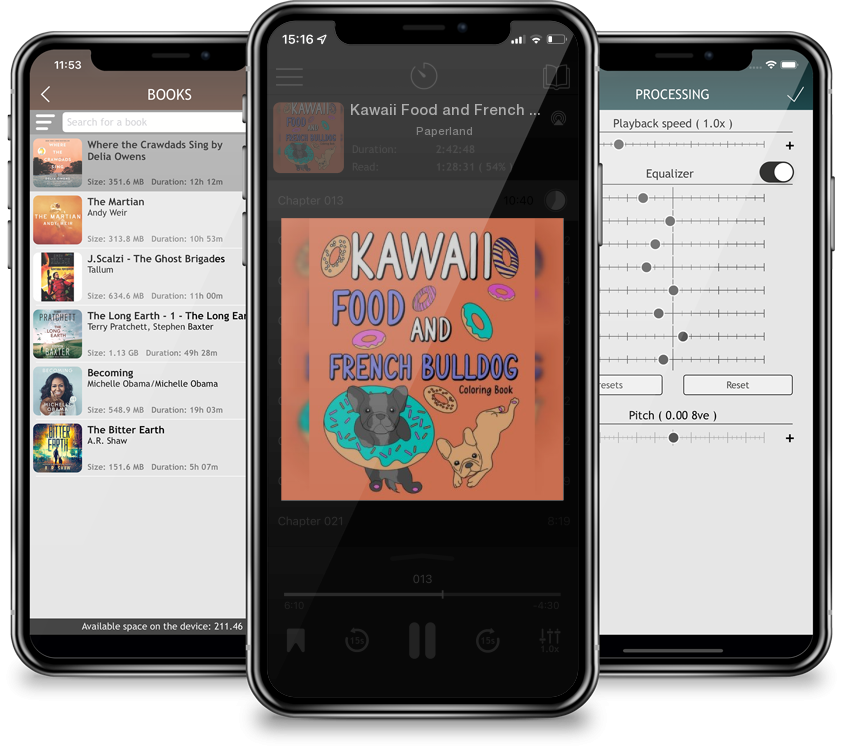 Audiobook Kawaii Food and French Bulldog Coloring Book by Paperland