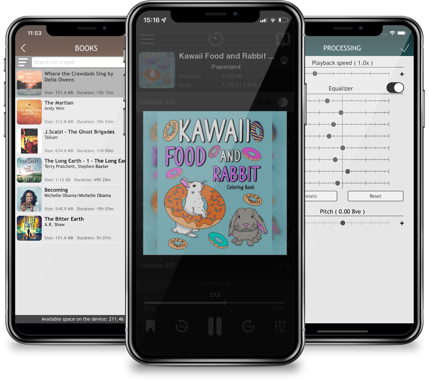 Audiobook Kawaii Food and Rabbit Coloring Book by Paperland