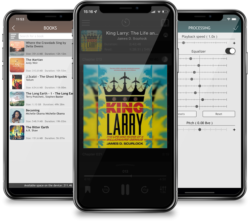 Listen King Larry: The Life and Ruins of a Billionaire Genius by James D. Scurlock in MP3 Audiobook Player for free
