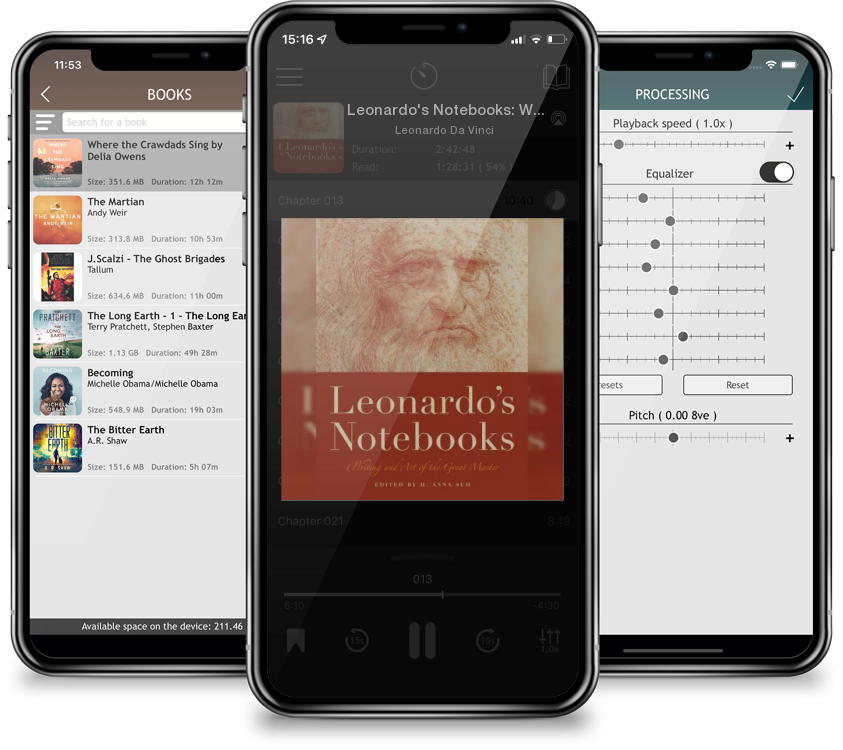 Listen Leonardo's Notebooks: Writing and Art of the Great Master (Notebook Series) by Leonardo Da Vinci in MP3 Audiobook Player for free