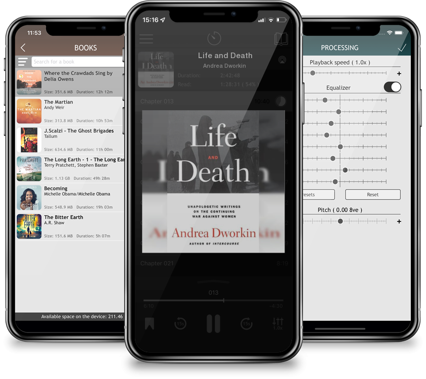 Listen Life and Death by Andrea Dworkin in MP3 Audiobook Player for free