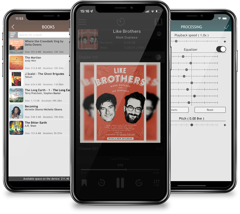 Listen Like Brothers by Mark Duplass in MP3 Audiobook Player for free