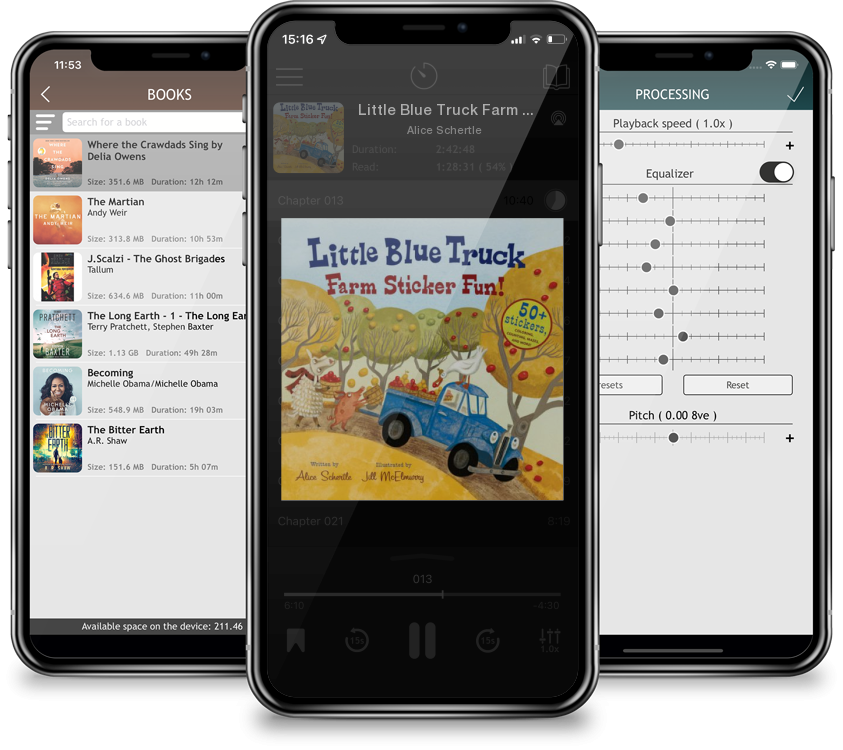 Listen Little Blue Truck Farm Sticker Fun! by Alice Schertle in MP3 Audiobook Player for free