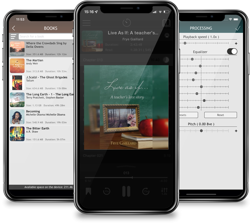 Audiobook Live As If: A teacher\'s love story by Frye Gaillard