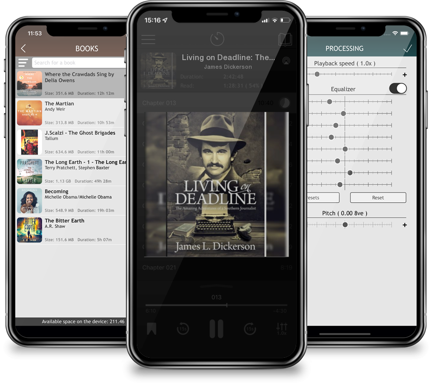 Audiobook Living on Deadline: The Amazing Adventures of a Southern Journalist by James Dickerson