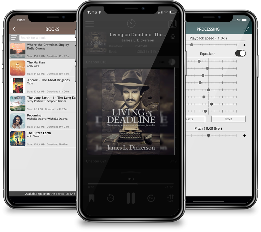 Audiobook Living on Deadline: The Amazing Adventures of a Southern Journalist by James L. Dickerson