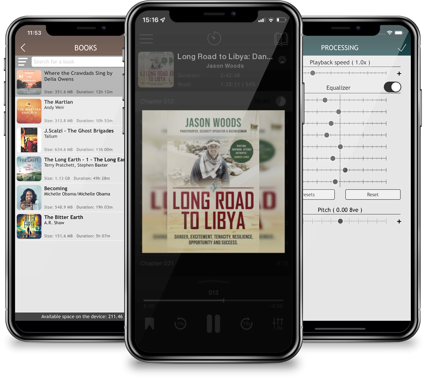 Audiobook Long Road to Libya: Danger, excitement, tenacity, resilience, opportunity and success by Jason Woods