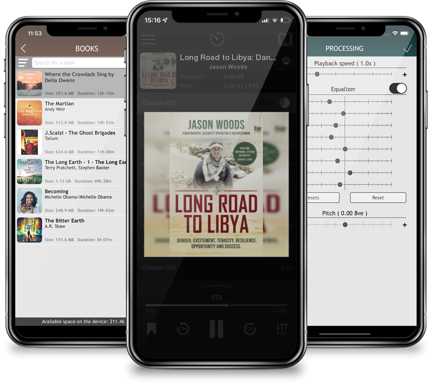 Listen Long Road to Libya: Danger, excitement, tenacity, resilience, opportunity and success by Jason Woods in MP3 Audiobook Player for free