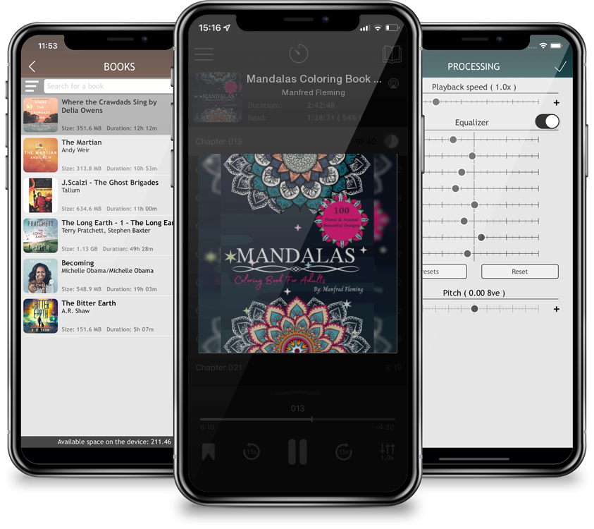 Listen Mandalas Coloring Book for Adults: Stress Relieving Designs with Animals, Flowers, Butterflies / Mandalas coloring Book / Anti-Stress Coloring pages / by Manfred Fleming in MP3 Audiobook Player for free