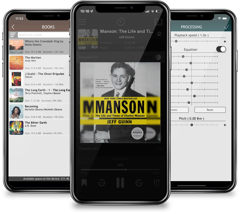 Listen Manson: The Life and Times of Charles Manson by Jeff Guinn in MP3 Audiobook Player for free