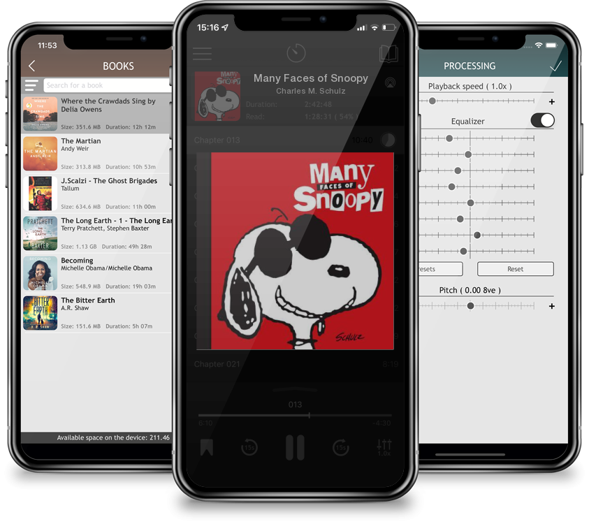 Listen Many Faces of Snoopy by Charles M. Schulz in MP3 Audiobook Player for free